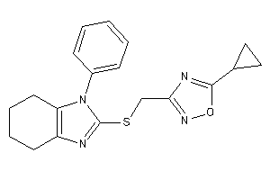Image of 5-cyclopropyl-3-[[(1-phenyl-4,5,6,7-tetrahydrobenzimidazol-2-yl)thio]methyl]-1,2,4-oxadiazole