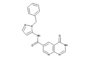 Image of N-(2-benzylpyrazol-3-yl)-4-keto-3H-pyrido[2,3-d]pyrimidine-6-carboxamide