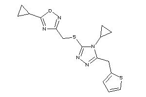 5-cyclopropyl-3-[[[4-cyclopropyl-5-(2-thenyl)-1,2,4-triazol-3-yl]thio]methyl]-1,2,4-oxadiazole