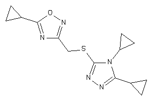 Image of 5-cyclopropyl-3-[[(4,5-dicyclopropyl-1,2,4-triazol-3-yl)thio]methyl]-1,2,4-oxadiazole