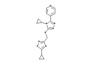 Image of 5-cyclopropyl-3-[[[4-cyclopropyl-5-(4-pyridyl)-1,2,4-triazol-3-yl]thio]methyl]-1,2,4-oxadiazole
