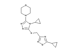 Image of 4-[4-cyclopropyl-5-[(5-cyclopropyl-1,2,4-oxadiazol-3-yl)methylthio]-1,2,4-triazol-3-yl]morpholine