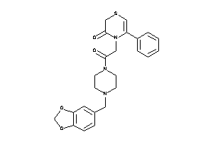 4-[2-keto-2-(4-piperonylpiperazino)ethyl]-5-phenyl-1,4-thiazin-3-one