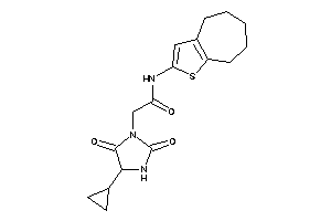 2-(4-cyclopropyl-2,5-diketo-imidazolidin-1-yl)-N-(5,6,7,8-tetrahydro-4H-cyclohepta[b]thiophen-2-yl)acetamide