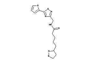 Image of 5-(dithiolan-3-yl)-N-[[5-(2-furyl)-1,2,4-oxadiazol-3-yl]methyl]valeramide