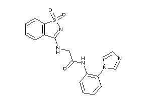 2-[(1,1-diketo-1,2-benzothiazol-3-yl)amino]-N-(2-imidazol-1-ylphenyl)acetamide