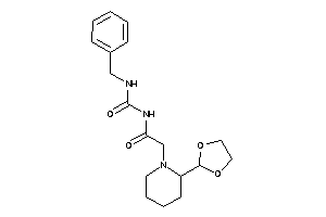 N-(benzylcarbamoyl)-2-[2-(1,3-dioxolan-2-yl)piperidino]acetamide