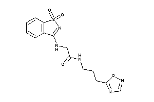 2-[(1,1-diketo-1,2-benzothiazol-3-yl)amino]-N-[3-(1,2,4-oxadiazol-5-yl)propyl]acetamide