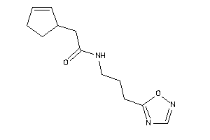 2-cyclopent-2-en-1-yl-N-[3-(1,2,4-oxadiazol-5-yl)propyl]acetamide