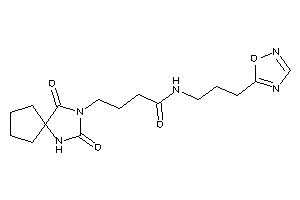 Image of 4-(2,4-diketo-1,3-diazaspiro[4.4]nonan-3-yl)-N-[3-(1,2,4-oxadiazol-5-yl)propyl]butyramide
