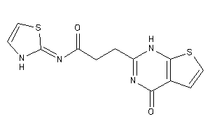 Image of 3-(4-keto-1H-thieno[2,3-d]pyrimidin-2-yl)-N-(4-thiazolin-2-ylidene)propionamide