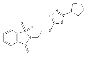 1,1-diketo-2-[2-[(5-pyrrolidino-1,3,4-thiadiazol-2-yl)thio]ethyl]-1,2-benzothiazol-3-one