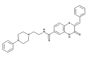 2-benzal-3-keto-N-[2-(4-phenylpiperazino)ethyl]-4H-1,4-benzothiazine-6-carboxamide