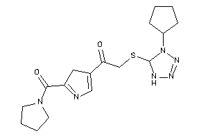 Image of 2-[(4-cyclopentyl-1,5-dihydrotetrazol-5-yl)thio]-1-[2-(pyrrolidine-1-carbonyl)-3H-pyrrol-4-yl]ethanone