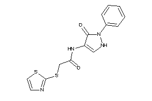 Image of N-(5-keto-1-phenyl-3-pyrazolin-4-yl)-2-(thiazol-2-ylthio)acetamide