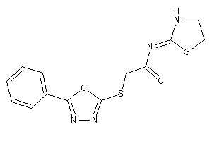 2-[(5-phenyl-1,3,4-oxadiazol-2-yl)thio]-N-thiazolidin-2-ylidene-acetamide