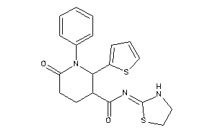 6-keto-1-phenyl-N-thiazolidin-2-ylidene-2-(2-thienyl)nipecotamide