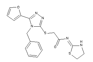 2-[[4-benzyl-5-(2-furyl)-1,2,4-triazol-3-yl]thio]-N-thiazolidin-2-ylidene-acetamide