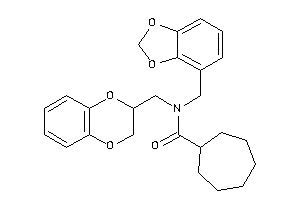 Image of N-(1,3-benzodioxol-4-ylmethyl)-N-(2,3-dihydro-1,4-benzodioxin-3-ylmethyl)cycloheptanecarboxamide