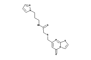 2-[(5-ketothiazolo[3,2-a]pyrimidin-7-yl)methylthio]-N-(3-pyrazol-1-ylpropyl)acetamide