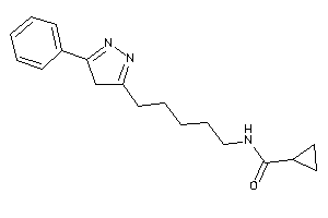 N-[5-(5-phenyl-4H-pyrazol-3-yl)pentyl]cyclopropanecarboxamide