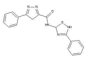Image of 5-phenyl-N-(3-phenyl-2,5-dihydro-1,2,4-thiadiazol-5-yl)-4H-pyrazole-3-carboxamide