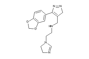 [5-(1,3-benzodioxol-5-yl)-3H-pyrazol-4-yl]methyl-[2-(2-imidazolin-1-yl)ethyl]amine