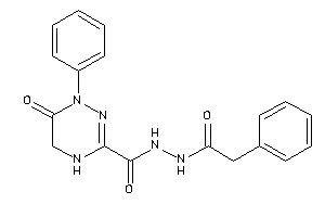 Image of 6-keto-1-phenyl-N'-(2-phenylacetyl)-4,5-dihydro-1,2,4-triazine-3-carbohydrazide
