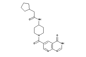 Image of 2-cyclopentyl-N-[1-(4-keto-3H-pyrido[2,3-d]pyrimidine-6-carbonyl)-4-piperidyl]acetamide