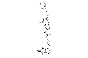 Image of 5-(2-keto-1,3,3a,4,6,6a-hexahydrothieno[3,4-d]imidazol-4-yl)-N-(1-keto-3-phenethyloxy-isochromen-7-yl)valeramide