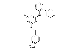 2-(benzofuran-5-ylmethylamino)-6-(2-morpholinoanilino)-1H-s-triazin-4-one