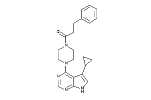 1-[4-(5-cyclopropyl-7H-pyrrolo[2,3-d]pyrimidin-4-yl)piperazino]-3-phenyl-propan-1-one