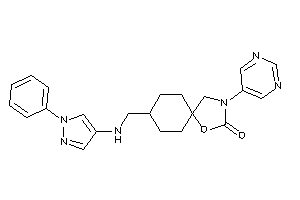 Image of 8-[[(1-phenylpyrazol-4-yl)amino]methyl]-3-(5-pyrimidyl)-1-oxa-3-azaspiro[4.5]decan-2-one