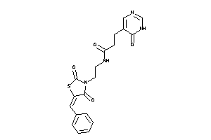 N-[2-(5-benzal-2,4-diketo-thiazolidin-3-yl)ethyl]-3-(6-keto-1H-pyrimidin-5-yl)propionamide