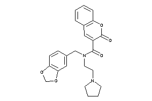 2-keto-N-piperonyl-N-(2-pyrrolidinoethyl)chromene-3-carboxamide