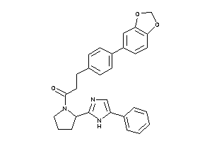 Image of 3-[4-(1,3-benzodioxol-5-yl)phenyl]-1-[2-(5-phenyl-1H-imidazol-2-yl)pyrrolidino]propan-1-one