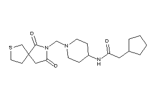 2-cyclopentyl-N-[1-[(2,4-diketo-7-thia-3-azaspiro[4.4]nonan-3-yl)methyl]-4-piperidyl]acetamide