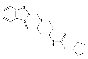 2-cyclopentyl-N-[1-[(3-keto-1,2-benzothiazol-2-yl)methyl]-4-piperidyl]acetamide