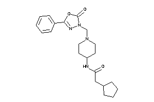 2-cyclopentyl-N-[1-[(2-keto-5-phenyl-1,3,4-oxadiazol-3-yl)methyl]-4-piperidyl]acetamide