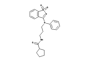 Image of N-[3-(N-(1,1-diketo-1,2-benzothiazol-3-yl)anilino)propyl]cyclopentanecarboxamide