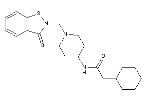 2-cyclohexyl-N-[1-[(3-keto-1,2-benzothiazol-2-yl)methyl]-4-piperidyl]acetamide