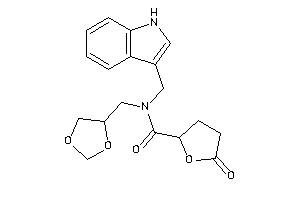 Image of N-(1,3-dioxolan-4-ylmethyl)-N-(1H-indol-3-ylmethyl)-5-keto-tetrahydrofuran-2-carboxamide