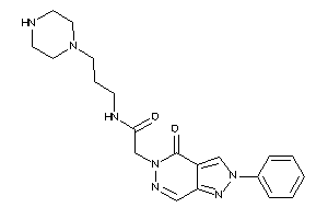 Image of 2-(4-keto-2-phenyl-pyrazolo[3,4-d]pyridazin-5-yl)-N-(3-piperazinopropyl)acetamide