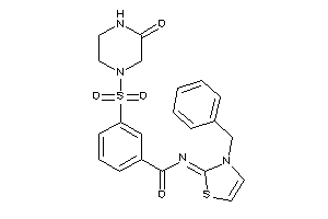 N-(3-benzyl-4-thiazolin-2-ylidene)-3-(3-ketopiperazino)sulfonyl-benzamide