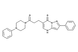 Image of 6-[3-keto-3-(4-phenylpiperazino)propyl]-2-phenyl-4H-pyrazolo[1,5-a]pyrimidin-7-one