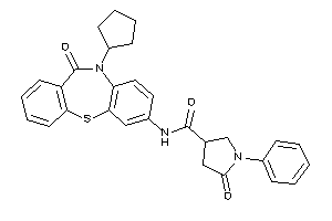 N-(5-cyclopentyl-6-keto-benzo[b][1,4]benzothiazepin-2-yl)-5-keto-1-phenyl-pyrrolidine-3-carboxamide