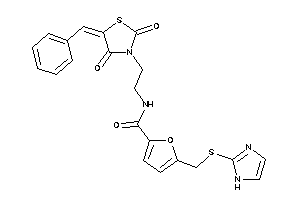 N-[2-(5-benzal-2,4-diketo-thiazolidin-3-yl)ethyl]-5-[(1H-imidazol-2-ylthio)methyl]-2-furamide