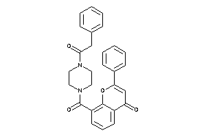 2-phenyl-8-[4-(2-phenylacetyl)piperazine-1-carbonyl]chromone