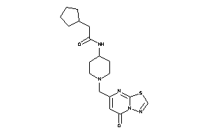 Image of 2-cyclopentyl-N-[1-[(5-keto-[1,3,4]thiadiazolo[3,2-a]pyrimidin-7-yl)methyl]-4-piperidyl]acetamide