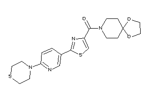 1,4-dioxa-8-azaspiro[4.5]decan-8-yl-[2-(6-thiomorpholino-3-pyridyl)thiazol-4-yl]methanone